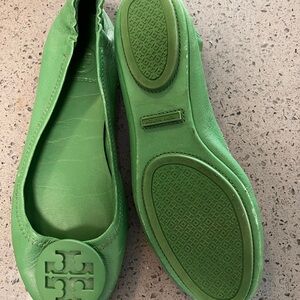 Tory Burch Vibrant Green Flats